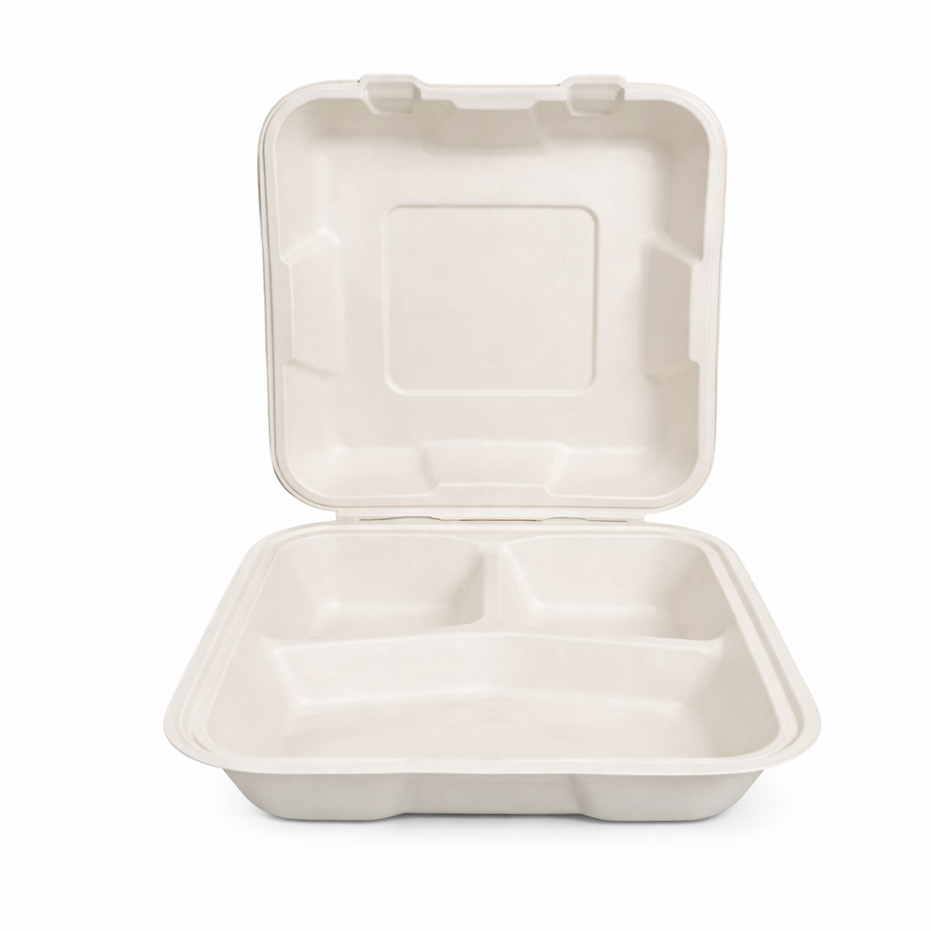 Envase 8''x8'' con división - Biodegradable