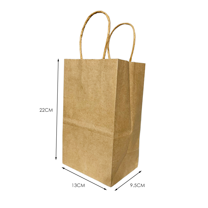 Bolsa papel kraft con asa 13x22x9.5CM