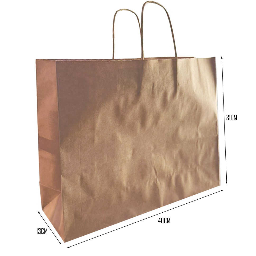 Bolsa papel kraft con asa 40x31x13cm