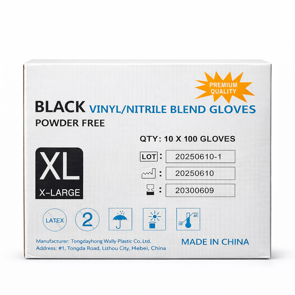 Guantes Vinyl Nitrilo (negro)