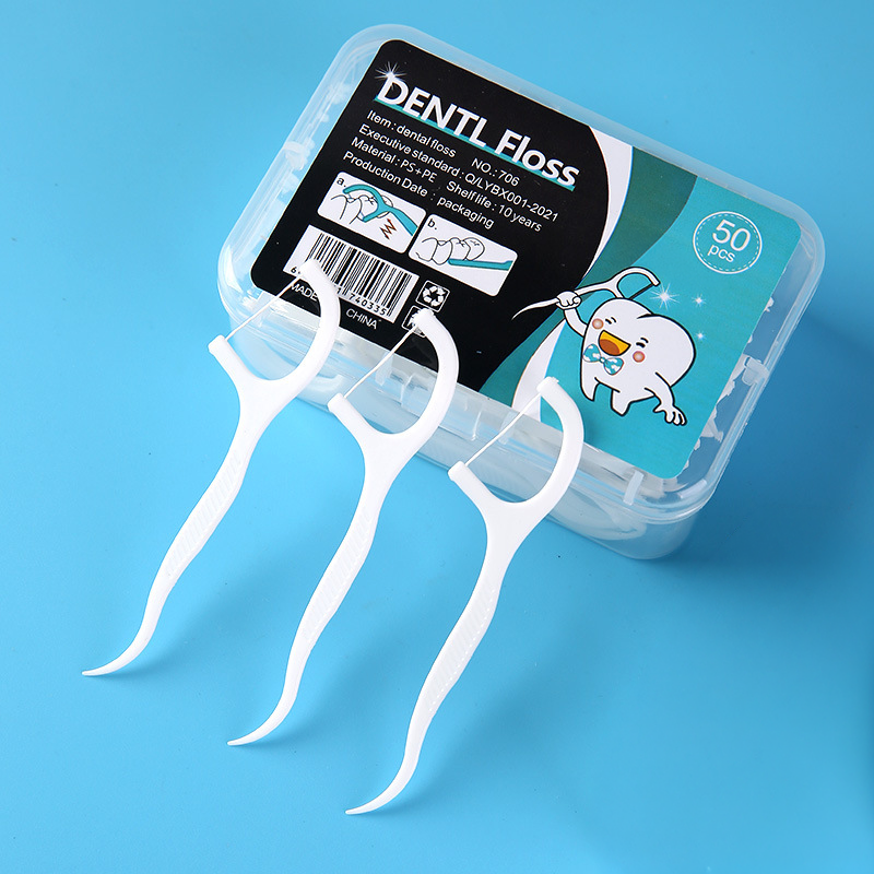Palillo con hilo dental