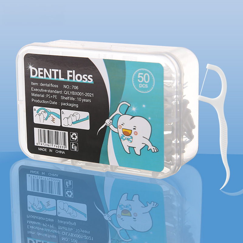 Palillo con hilo dental