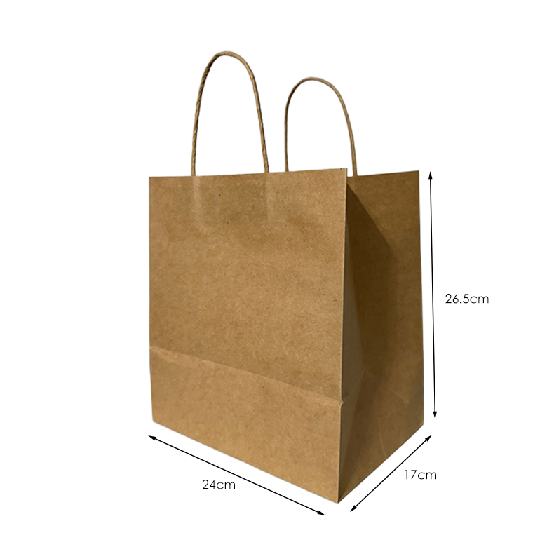Bolsa papel kraft con asa 24x26.5x17cm